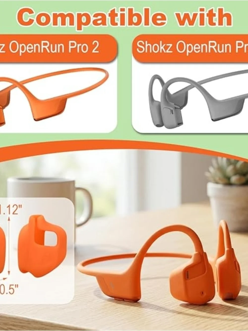 Shokz Sleeves For Open Run Pro 2 Headphones - Picture 2 of 5